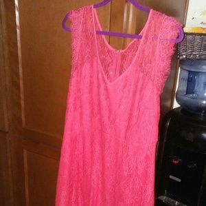 Coral TORRID lace dress NEW
